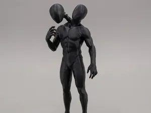 Abstract Split-Head Statue | Halloween Figurine
