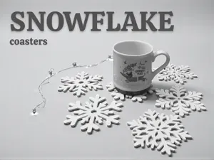 Snowflake Christmas Coaster Set