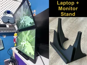 Vertical Laptop + Monitor Stand