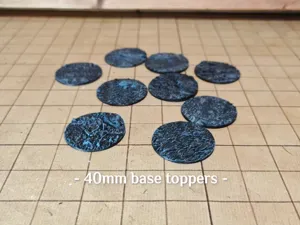 9 Rock Strewn Mud Base Toppers for 40mm Bases