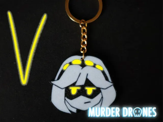 V Head Keychain Murder Drones Glitch pin — Image 2 of 6