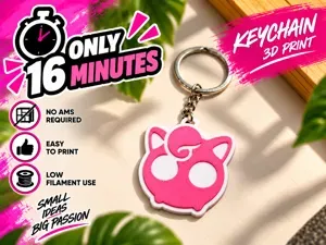 Jigglypuff Pokémon Keychain – 16 Min | No AMS