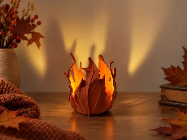 Windswept Maple Leaf - LED Tealight Holder — Фото 4 из 15
