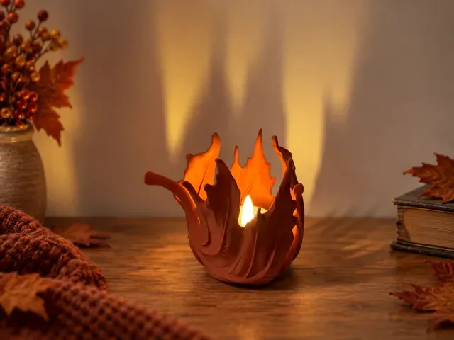Windswept Maple Leaf - LED Tealight Holder — Фото 5 из 15