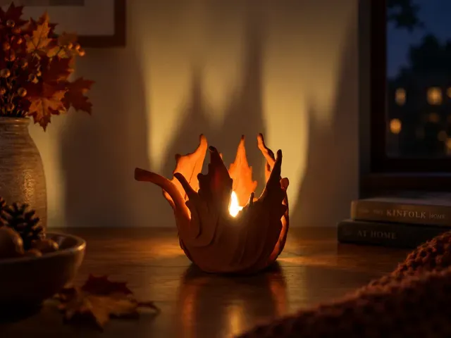 Windswept Maple Leaf - LED Tealight Holder — Фото 3 из 15