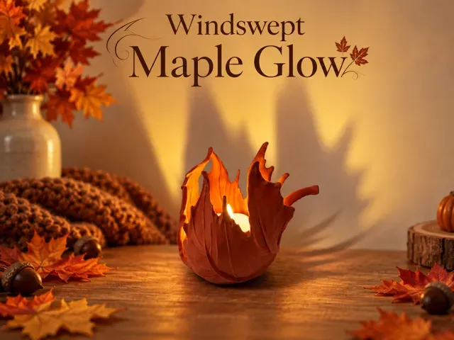 Windswept Maple Leaf - LED Tealight Holder — Фото 15 из 15
