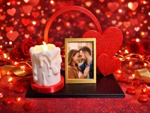 Valentine’s Day Photo Frame with LED Candle