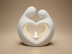 Couple Heart Tealight Holder