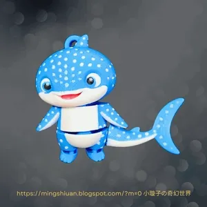 Articulated Cute Whale Shark keychain 可動可愛鯨鯊鑰匙扣