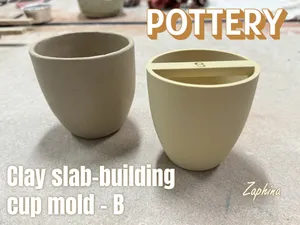 Clay slab building cup mold - B