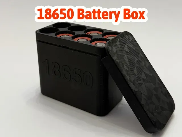 18650 Battery Storage Box / Case with Secure Lid