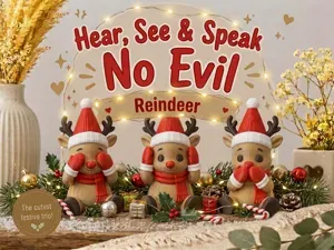 Hear, See & Speak No Evil Reindeer