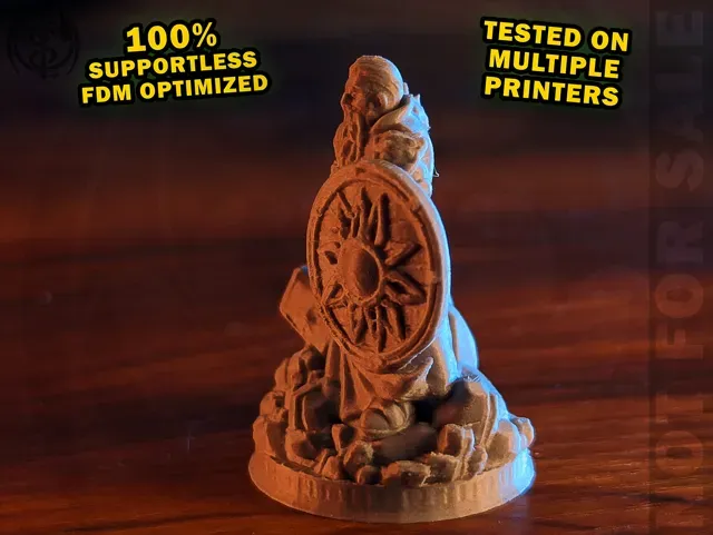 Supportless Dwarf Paladin - 28mm Miniature — Фото 5 из 7