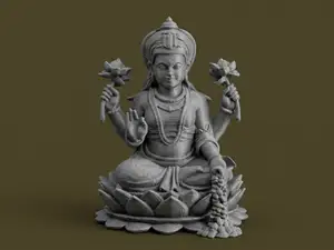 Lakshmi with Lotus Flowers – Hindu Goddess 