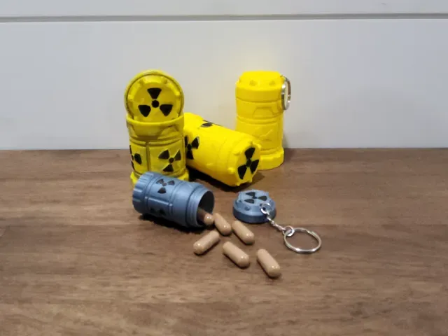 Nuclear pill container Keychain