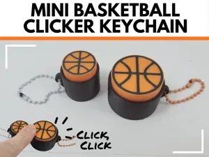 Mini Basketball Fidget Clicker Keychain Pocket