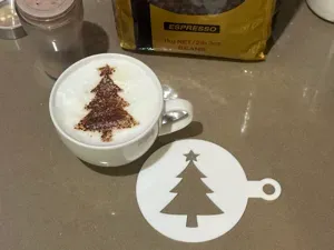 Christmas tree Coffee Stencil Choc. Cappuccino