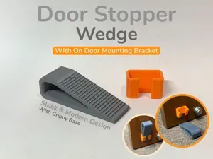 Door Stopper Wedge (With On Door Mounting Bracket)