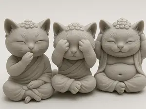 Trio de chat bouddhiste