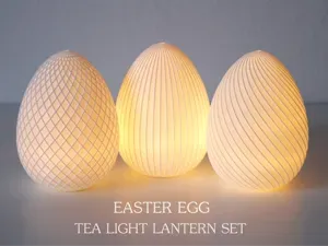 Easter Egg Tealight Lantern Set