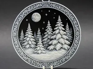 Christmas Bauble Ornament Snowy Forest Ornament
