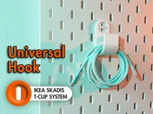 Universal Hook for IKEA SKADIS (T-Clip system)