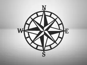 Nautical Compass 2D Art Wall Decoration