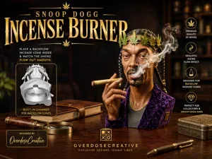 Snoop Dogg Incense Burner Smoke Effect Bust