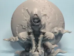Naruto crouching infront of a moon - Anime