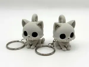 Chibi Skull Kitten Keychain