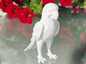 Geometric Low Poly Macaw Parrot Figurine