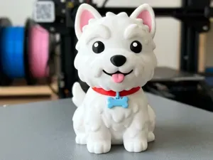 Cute Kawaii Sitting West Highland White Terrier
