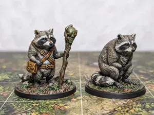 D&D Jimothy Raccoon Character & Familiar (2 minis)