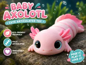 Baby Axolotl – Cute Articulated Toy