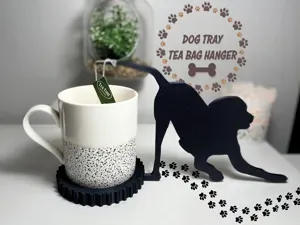 Dog tray tea bag hanger - Corcelain/Regular mugs