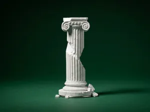 Broken Ionic Greek Column Ruin