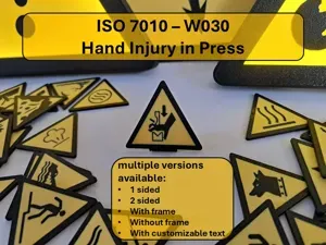 Warning - Hand Injury in Press - W030 ISO 7010