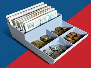 Money/cash bill and coins holder/sorter/organizer