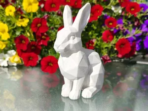 Geometric Low Poly Mini Rabbit Figurine