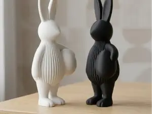 Modern Ribbed Bunny - Minimalist Easter Decor