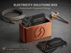 Lightning Bolt Business Card Holder Desk Organizer