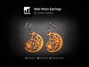 Web Moon - Halloween Earrings