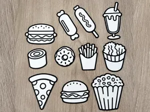 Kit para colorear de adornos de comida rapida