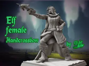 DnD miniature Elf female with hand crossbow