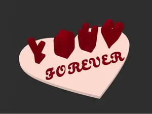 Love Forever Heart 3D Design