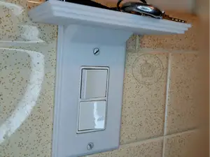Light / Plug Outlet Wall Plate with built-in shelf