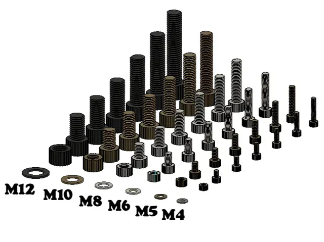 Modular Metric Screw & Nut Set (M4–M12)