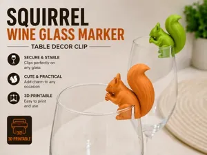 Squirrel Wine Glass Marker | Table Decor Clip