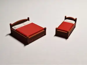 H0 1:87 single bed / double bed (multicolor)