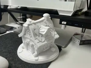 Rustic Woodland Cottage: Fine Miniature Sculpture